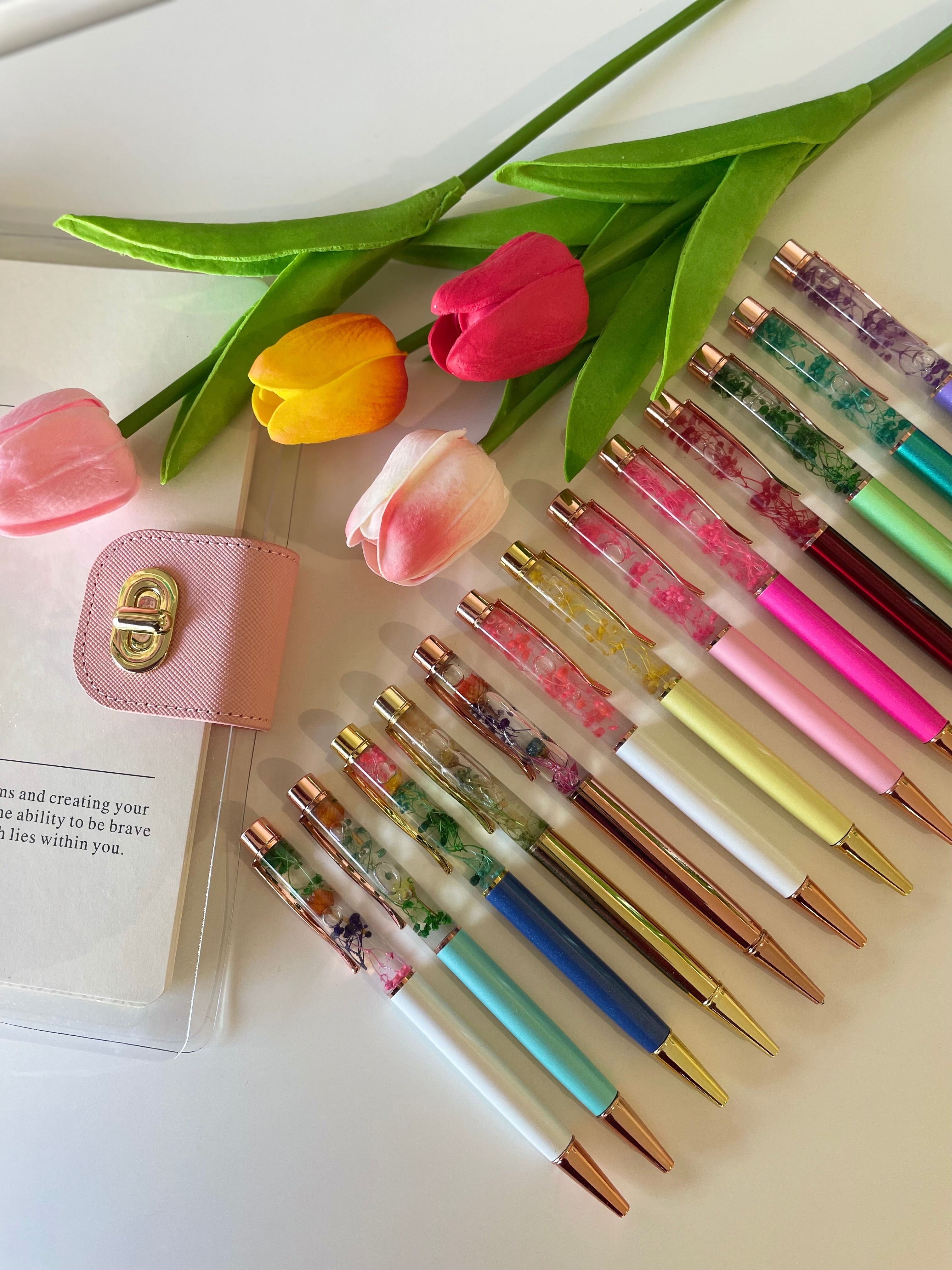 Liquid dried flower pen
