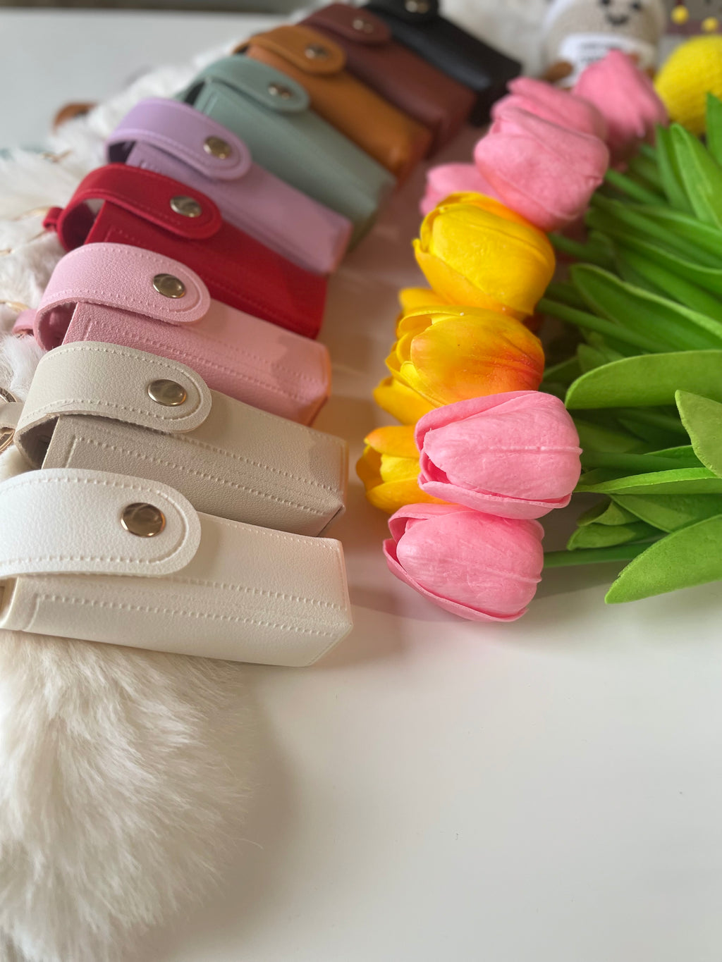 Lipstick Holder Keychain with Mini Mirror