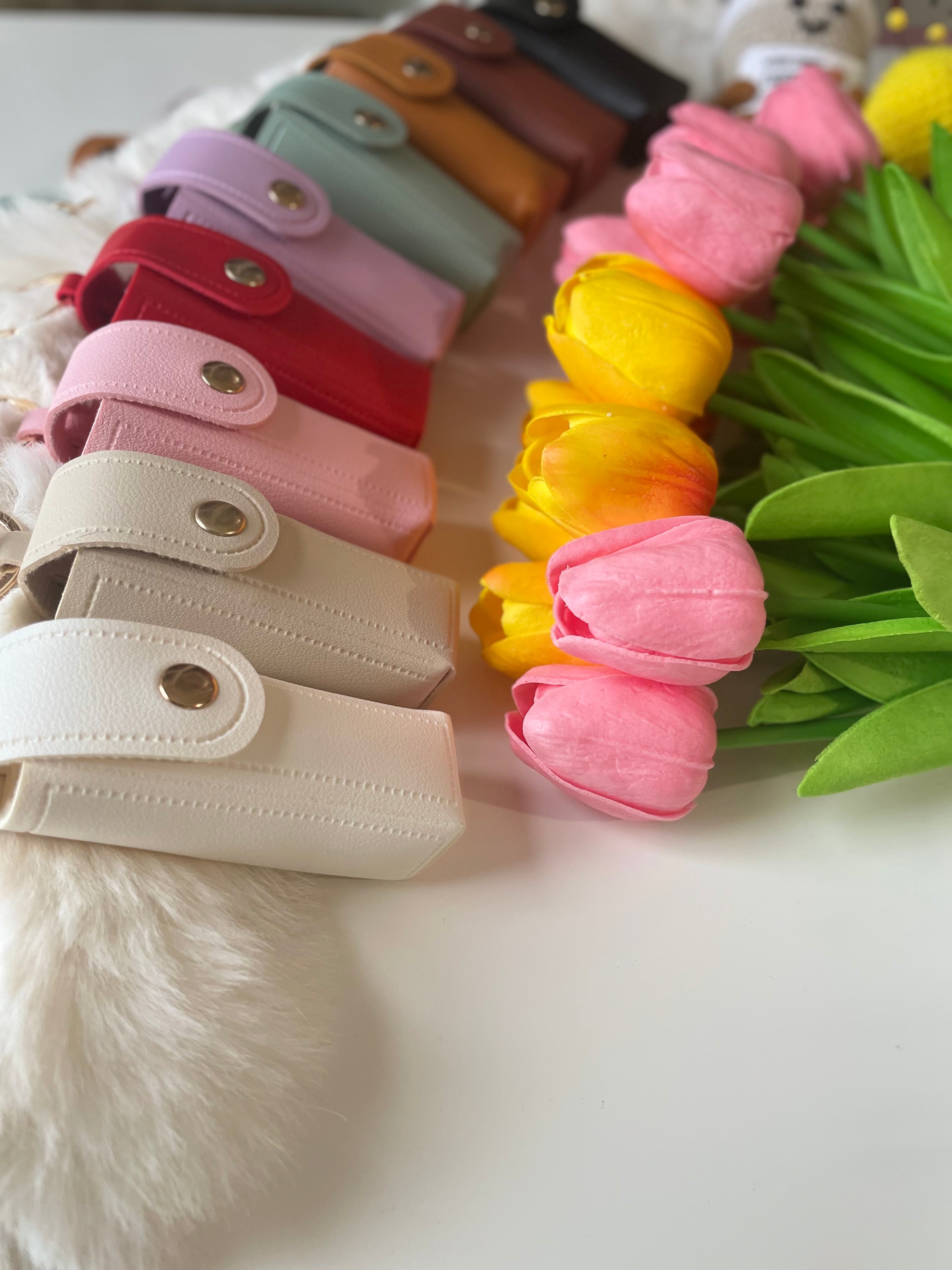 Lipstick Holder Keychain with Mini Mirror